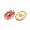 Ion Plating(IP) 304 Stainless Steel Evil Eye Enamel Pendants STAS-N107-04A-G-2