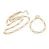 304 Stainless Steel Paperclip Chains Bracelet & Necklace Jewelry Sets SJEW-L199-02G-4