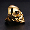 Titanium Steel Skull Finger Ring SKUL-PW0002-036B-G-2