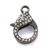 Alloy Rhinestone Lobster Claw Clasps PALLOY-L166-01B-2