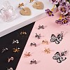 50Pcs 5 Colors Bowknot Brass Stud Earring Findings KK-SP0001-47-4