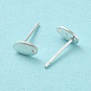 Oval 925 Sterling Silver Stud Earring Finddings STER-K174-13S-3