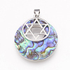 Natural Paua Shell Pendants KK-F751-G02-2