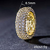 Brass Micro Pave Clear Cubic Zirconia Finger Rings for Women FS-WG796B2-06-3