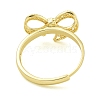 Bowknot Brass Adjustable Rings for Women RJEW-M016-09G-4