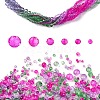 6 Styles Gradient Color Transparent Painted Glass Beads Strands DGLA-YW0001-28F-1