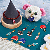 Graduation Theme Alloy Enamel Book & Pencil & Doctoral Cap Pendant Locking Stitch Markers HJEW-AB00078-5