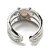 Natural Sunstone Adjustable Rings RJEW-K269-10P-02-3