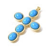 Brass Glass Pendants KK-Z155-09G-01-3
