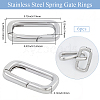6Pcs Stainless Steel Spring Gate Rings STAS-BBC0008-34B-2