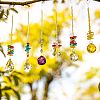Glass Teardrop & Leaf Hanging Suncatchers Ornaments PW-WG17670-01-2