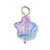 10Pcs 10 Colors Transparent Spray Painted Glass Star Connector Charms PALLOY-JF03036-3