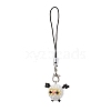 Sheep Glass Seed Beads Charms Mobile Straps HJEW-MZ00117-1