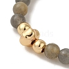 4mm Round Natural Labradorite Beaded Bracelets BJEW-P318-03G-04-2