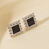 304 Stainless Steel Square Stud Earrings YJ7364-1-1