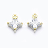 Long-Lasting Plated Brass Cubic Zirconia Charms KK-K204-B-018G-NF-1