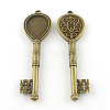 Skeleton Key Tibetan Style Alloy Big Pendant Cabochon Settings TIBEP-S292-05AB-FF-1