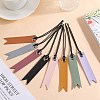 16Pcs 8 Colors Leather Bookmarks AJEW-CP0007-55-4