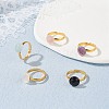 Natural Mixed Gemstone Adjustable Rings RJEW-JR00402-7