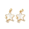 Natural White Shell Star Pendants KK-U043-22G-02-1