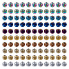 150Pcs 10 Colors Electroplated Natural Lava Rock Beads Strands G-PJ0001-03B-1