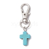 Synthetic Turquoise Cross Pendant Decorations HJEW-JM01531-01-1