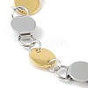 201 Stainless Steel Flat Round Link Chain Bracelets for Women Men BJEW-I316-02PG-2