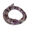 Natural Purple Phantom Quartz/Purple Lodolite Quartz Beads Strands G-L661-A01-4mm-5