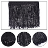 AHADERMAKER 5 Yards Sparkle Polyester Tassel Lace Trim OCOR-GA0001-55B-4