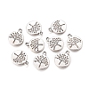 Flat Round with Tree Tibetan Style Alloy Pendants X-TIBEP-R338-10AS-NR-1