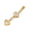 Brass Micro Pave Cubic Zirconia Pendants KK-C164-01A-G-2
