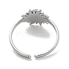 304 Stainless Steel Synthetic Turquoise Cuff Rings G-Z056-01P-03-3