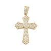 Brass Pave Cubic Zirconia Pendants KK-U009-06A-G-1