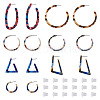 Mega Pet 8Pair 7 Style Cellulose Acetate Half Hoop Earrings DIY-MP0001-14-7