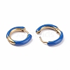 Two Tone 304 Stainless Steel Chunky Huggie Hoop Earrings with Enamel for Women EJEW-C043-11-G-4