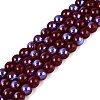 Electroplate Opaque Glass Beads Strands EGLA-Q132-6MM-01C-08-1