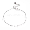 304 Stainless Steel Cable Chain Anklets AJEW-M026-07P-1