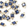 SHEGRACE Brass Pave Cubic Zirconia Square Connector Charms XGRQ2O860-440C-G-1