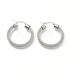 Non-Tarnish 304 Stainless Steel Mesh Hoop Earrings EJEW-C501-12P-A-1