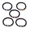 Natural Mixed Gemstone Beaded Stretch Bracelets for Men BJEW-JB11282-2