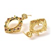 Rack Plating Brass with Cubic Zirconia Stud Earrings Finding KK-Z085-07G-2