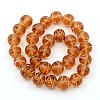 Round Shaped Handmade Gold Sand Lampwork Beads Strands X-LAMP-L001-10mm-03-2