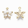 Brass Micro Pave Cubic Zirconia Charms X-KK-R132-009-NF-2
