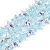 Electroplate Transparent Glass Beads Strands EGLA-Q136-01A-08-1