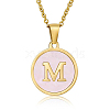 Natural Shell Initial Letter Pendant Necklace LE4192-3-1