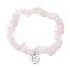 Natural Rose Quartz Stretch Bracelets BJEW-JB11147-02-1