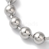 Non-Tarnish 304 Stainless Steel Beads Ball Chain Bracelets for Women BJEW-B092-01B-P-2