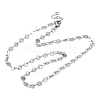 Anti-Tarnish 304 Stainless Steel Flat Sequin Chain Necklaces for Women NJEW-K255-28P-4