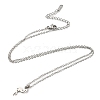 Non-Tarnish 201 Stainless Steel Flamingo Pendant Necklace with Cable Chains NJEW-Q317-13P-1