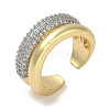 Rack Plating Brass Micro Pave Cubic Zirconia Cuff Finger Rings for Women RJEW-C114-16M-G-1